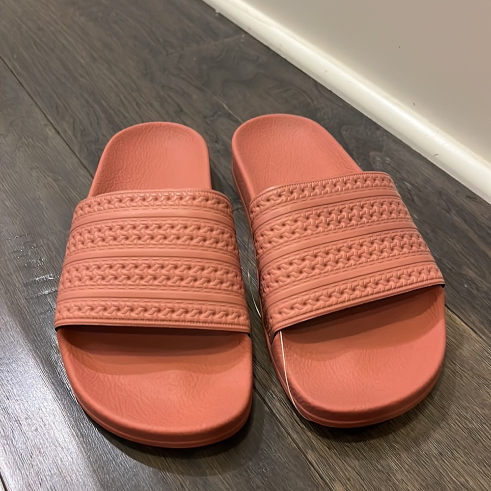 Adidas Adilette Premium Slides Sandals Shoes Made in Italy CQ2236 pink Women’s 8 - Picture 3 of 11